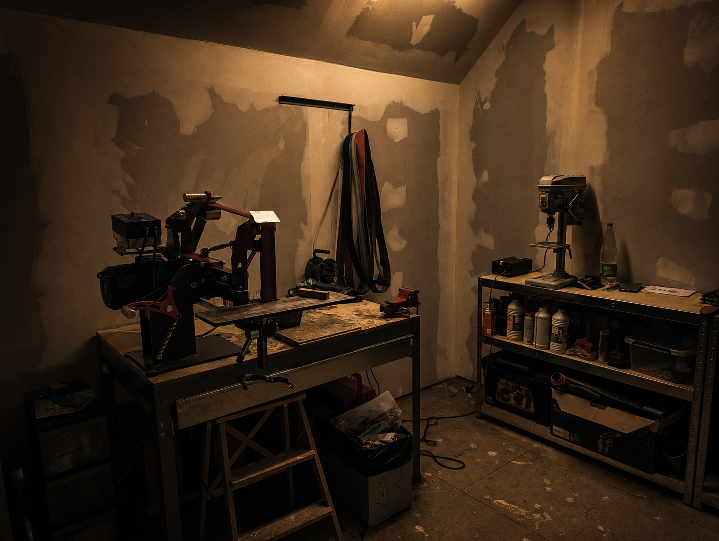Marteau posé sur une enclume dans l'atelier